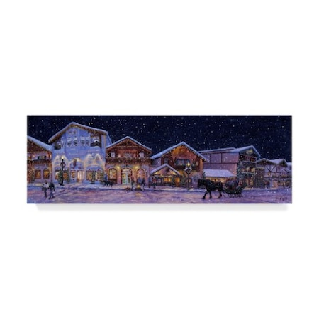 Jeff Tift 'Hometown Holiday' Canvas Art,10x32